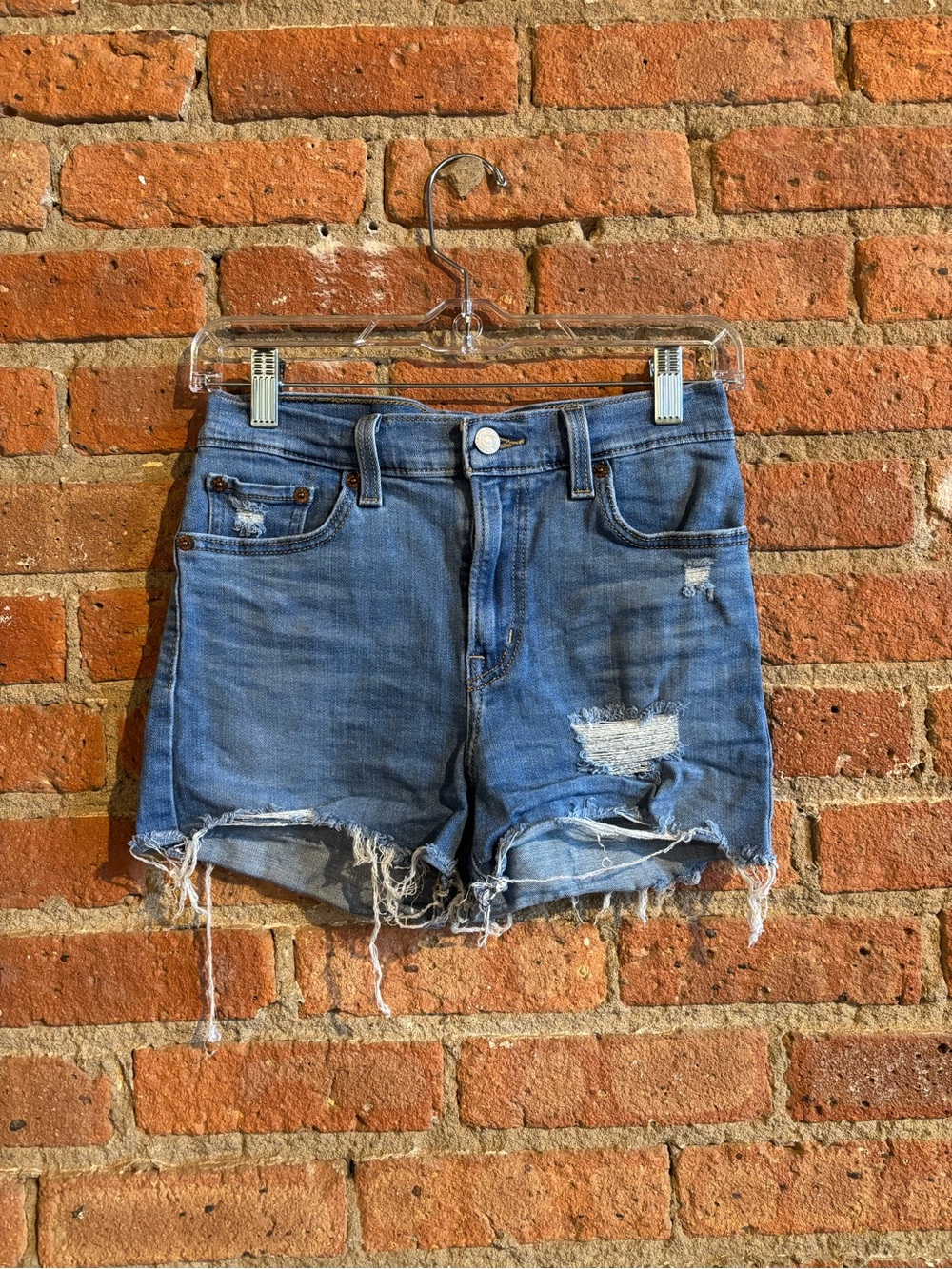 Levi’s Distressed Blue Denim Shorts